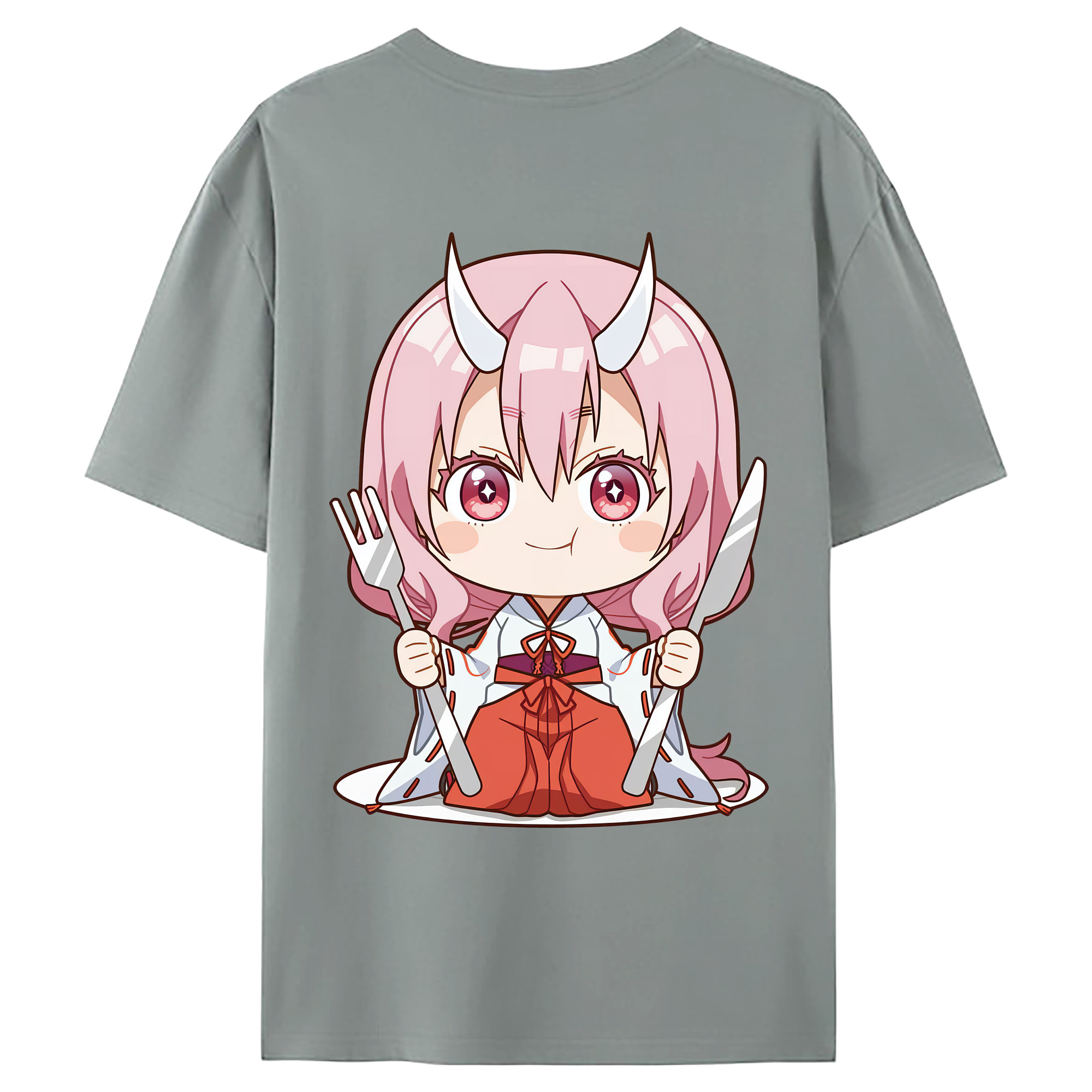 （画像用） 転スラ Regarding Reincarnated to Slime 綿100％ メンズ半袖Tシャツ（バックプリント） 通気性